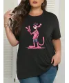 Baskılı Oversize Bisiklet Yaka T-shirt - Beyaz