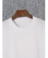 Baskılı Oversize Bisiklet Yaka T-shirt - Beyaz