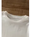 Baskılı Oversize Bisiklet Yaka T-shirt - Beyaz