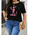 Baskılı Oversize Bisiklet Yaka T-shirt - Beyaz