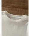 Baskılı Oversize Bisiklet Yaka T-shirt - Beyaz