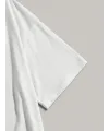 Baskılı Oversize Bisiklet Yaka T-shirt - Beyaz