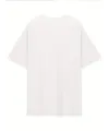 Baskılı Oversize Bisiklet Yaka T-shirt - Beyaz