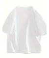 Baskılı Oversize Bisiklet Yaka T-shirt - Beyaz