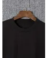 Baskılı Oversize Bisiklet Yaka T-shirt - Siyah