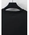 Baskılı Oversize Bisiklet Yaka T-shirt - Siyah