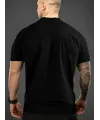 Baskılı Oversize Bisiklet Yaka T-shirt - Siyah