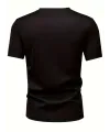 Baskılı Oversize Bisiklet Yaka T-shirt - Siyah