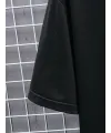 Baskılı Oversize Bisiklet Yaka T-shirt - Siyah