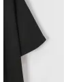 Baskılı Oversize Bisiklet Yaka T-shirt - Siyah