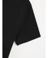 Baskılı Oversize Bisiklet Yaka T-shirt - Siyah