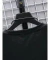 Baskılı Oversize Bisiklet Yaka T-shirt - Siyah