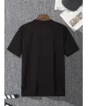 Baskılı Oversize Bisiklet Yaka T-shirt - Siyah