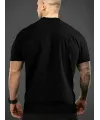 Baskılı Oversize Bisiklet Yaka T-shirt - Siyah