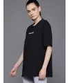 Baskılı Oversize T-shirt - Siyah