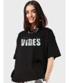 Baskılı Oversize T-shirt - Siyah