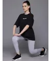 Baskılı Oversize T-shirt - Siyah