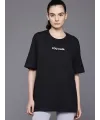 Baskılı Oversize T-shirt - Siyah