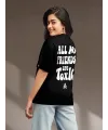 Baskılı Oversize T-shirt - Siyah