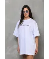 Baskılı T-Shirt Kısa Kol Bisiklet Yaka Regular Rahat Kalıp Günlük Tişört - Beyaz