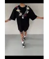 Baskılı T-Shirt Kısa Kol Bisiklet Yaka Regular Rahat Kalıp Günlük Tişört - Siyah