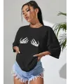 Baskılı T-shirt - Siyah