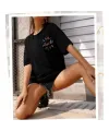 Baskılı T-shirt - Siyah
