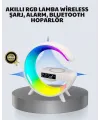 Başucu İçin Tasarlanmış Kablosuz Şarjlı Gece Lambası Ve Bluetooth Ses Sistemi
