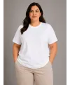 Battal Big Size Basic Tişört Bisiklet Yaka Rahat Kalıp T-Shirt - Beyaz