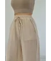 Bej Keten Pantolon
