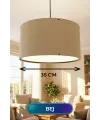 Bej Kumaş Başlıklı Sarkıt Avize 35 CM