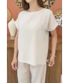 Bej T-Shirt Ve Pantolon Takım