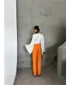 BEL LASTİK DETAYLI MODAL KUMAŞ PANTOLON - Orange