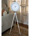 Beyaz 24 Saat Göstergeli Tripod Ayaklı Saat