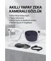 Beyaz Aı Akıllı Gözlük No 20 Kameralı Bluetooth Bluetooth Müzik Telefon Görüşmesi Ve Hızlı Şarjlı