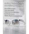 Beyaz Aı Akıllı Gözlük No 27 Kameralı Bluetooth Yapay Zeka Çeviri Ve Ses Kayıt Özellikli