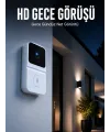 Beyaz Akıllı Güvenlik Kapı Zili | Telefon Kontrollü Wi-fi Görüntülü Kapı Zili