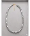 Beyaz Cam İnci  Kolyeler 40+5 Cm  - Kl0300