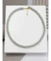 Beyaz Cam İnci  Kolyeler 40+5 Cm  - Kl0301