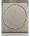 Beyaz Cam İnci  Kolyeler 40+5 Cm  - Kl0302