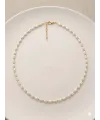 Beyaz Cam İnci  Kolyeler 40+5 Cm  - Kl0303