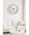 Beyaz Dekoratif Stil 52 Cm Metal Duvar Saati