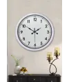Beyaz Dekoratif Stil 52 Cm Metal Duvar Saati