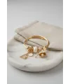 Beyaz Deniz Kabuğu Model Gold Renk Charmlı Bileklik