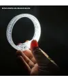 Beyaz-gümüş Led Işıklı Baskı Yapılabilen Pilli Bileklik Bilezik 1,5 Cm Genişlik