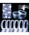 Beyaz-Gümüş Led Işıklı Baskı Yapılabilen Pilli Bileklik Bilezik 1,5 cm Genişlik