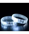 Beyaz-Gümüş Led Işıklı Baskı Yapılabilen Pilli Bileklik Bilezik 1,5 cm Genişlik