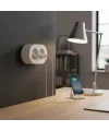 Beyaz İkili Sıva Üstü Dekoratif Topraklı Elektrik Prizi