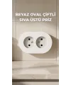 Beyaz İkili Topraklı Priz Duvar Tipi Modern Tasarım