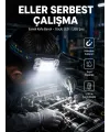 Beyaz Led Işık Sensörlü Kafa Lambası Lityum Batarya Led El Fenerli Şarjlı